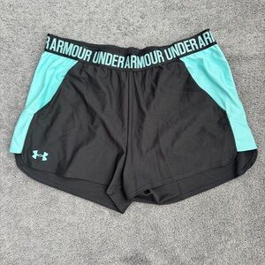 Under Armour Women's Grey and Teal Shorts